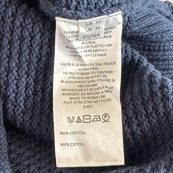 Free People Knit Sweater Navy Blue Size Medium Mock Neck - Picture 8 of 8